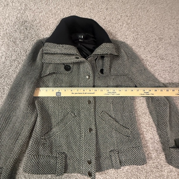 Forever 21 Tweed Houndstooth Fitted Tailored Wool-Blend Jacket – Size Medium - Picture 3 of 7